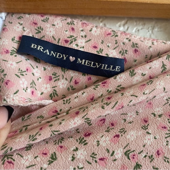 Brandy Melville cara ruffle skirt- pink floral Size 3 - Picture 5 of 8